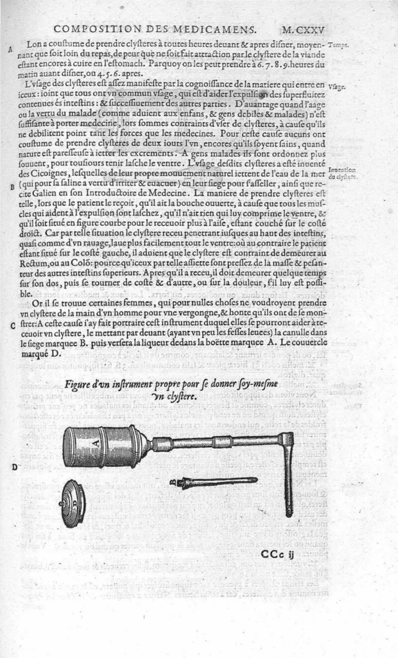 Instrumento para auto-administrar um enema, com seringa e tubo